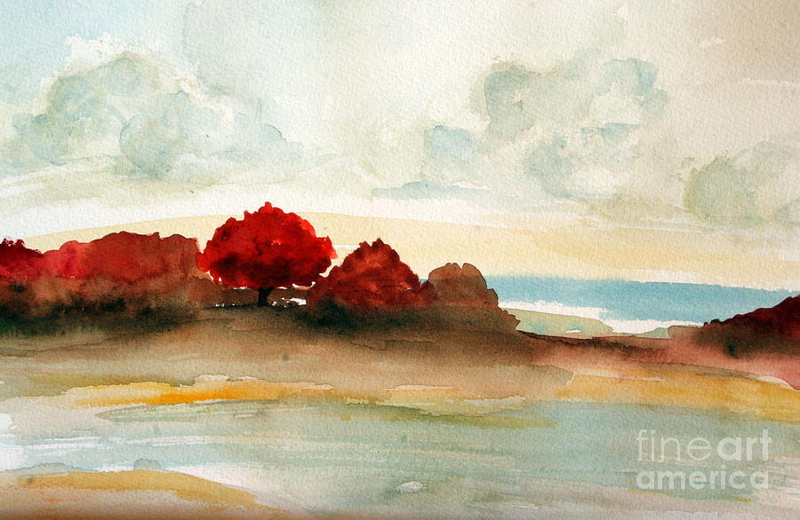 Watercolor bay Painting by Julie Lueders 