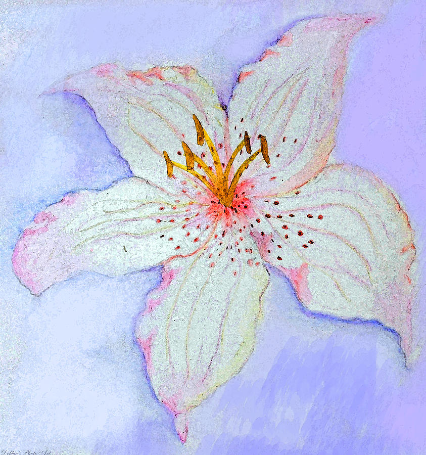 Watercolor Lily Photoart Digital Art by Debbie Portwood