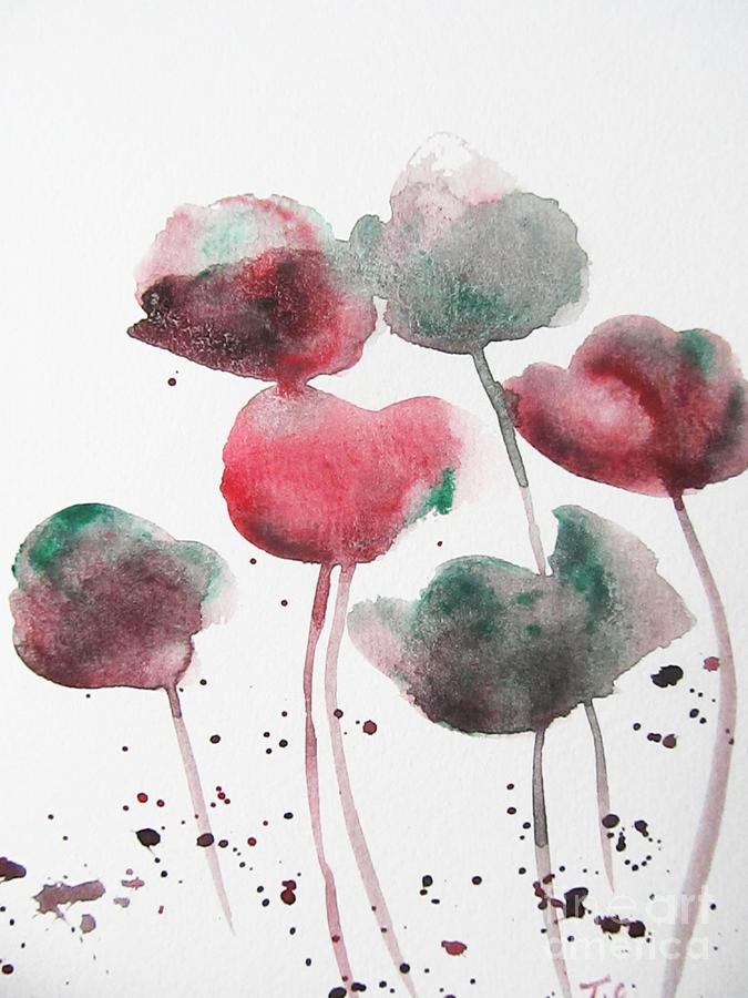 Flower Painting - Watercolor Poppies by Trilby Cole
