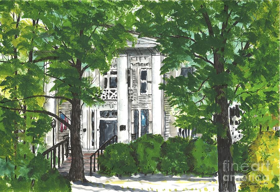 Abbeville Painting - Watercolor Sketch Of Burt-stark Mansion by Patrick Grills