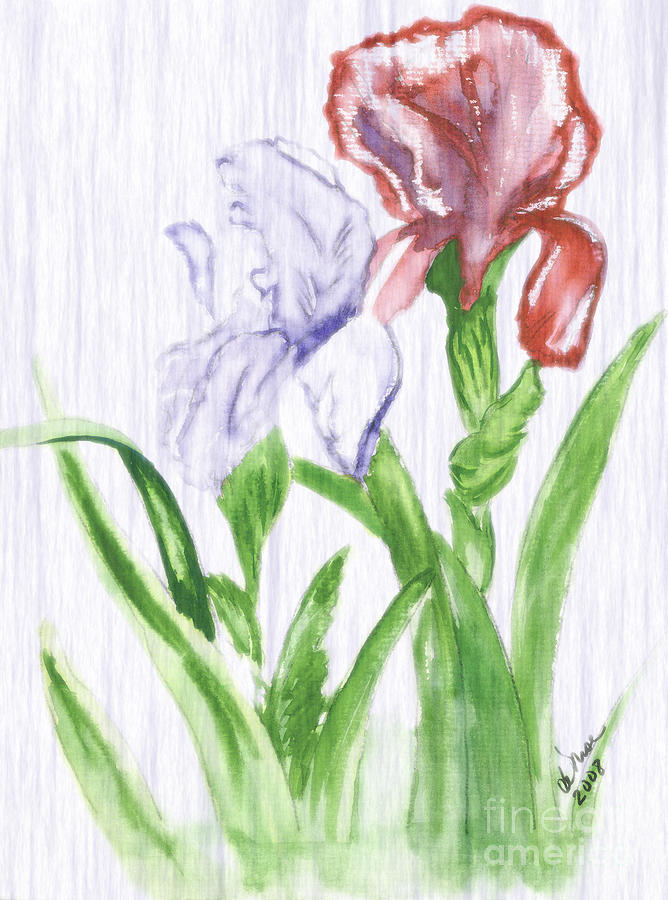 Flower Digital Art - Watercolor Study  Flowers II by deZengo Moore