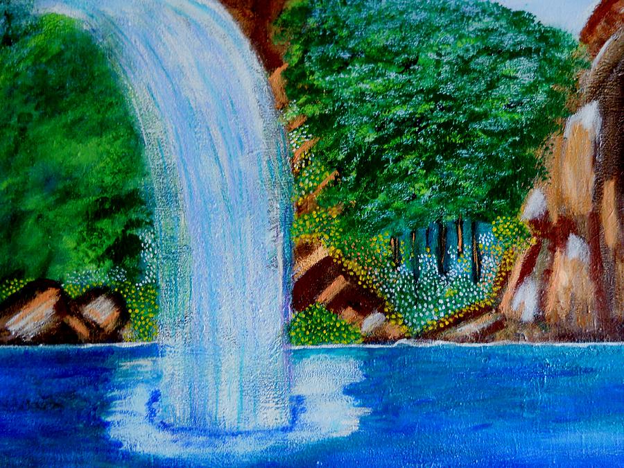 Waterfall 4 Painting by Suzanne Thomas - Fine Art America