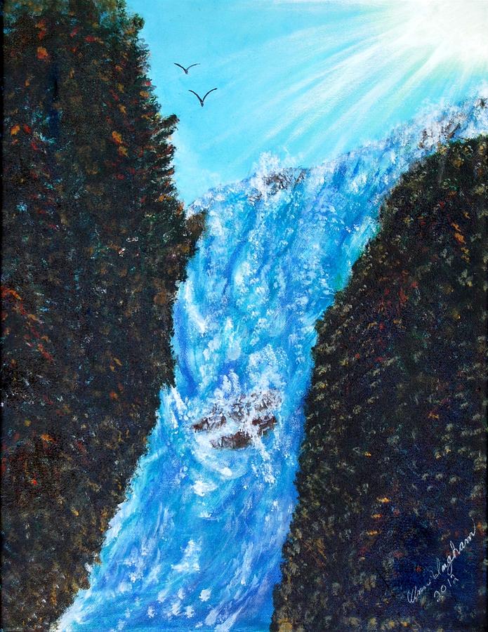 Waterfall Painting by Ann Ingham - Fine Art America