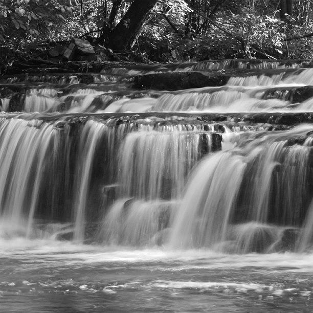 Waterfall Photograph - Waterfall At Corbetts Glen In Bw by Justin Connor