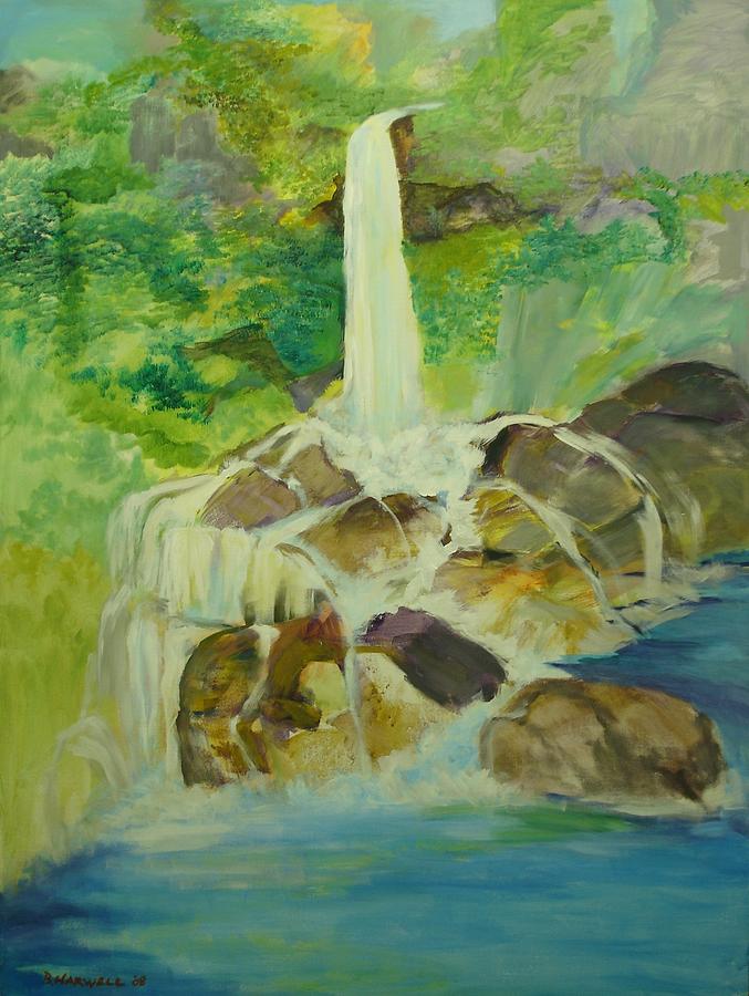 Waterfall Painting by Bettye  Harwell