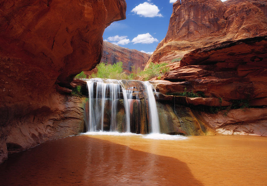 waterfall-in-coyote-gulch-utah-photograph-by-douglas-pulsipher