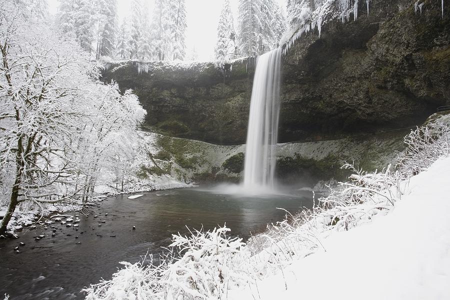 Waterfall In Winter Photograph by Craig Tuttle