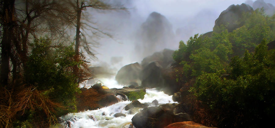 Waterfall  in Yosemite Photograph by Ellen Heaverlo