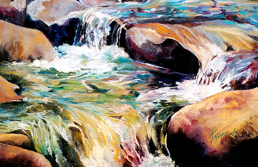 Waterfall Maui Painting by Rae Andrews