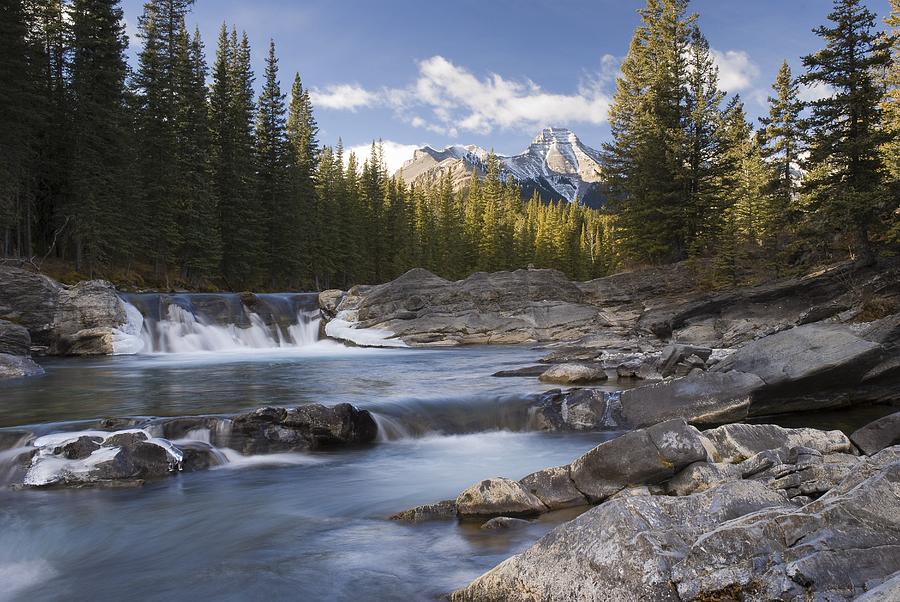 Nature Photograph - Waterfall On Sheep River Kananaskis by Philippe Widling