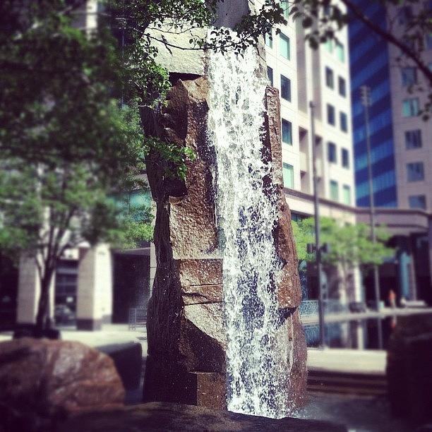 Nature Photograph - #waterfall #rock #water #downtown by Jenna Luehrsen