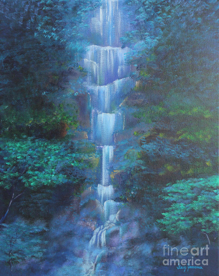 Waterfall Symphony Painting by Stacey Zimmerman
