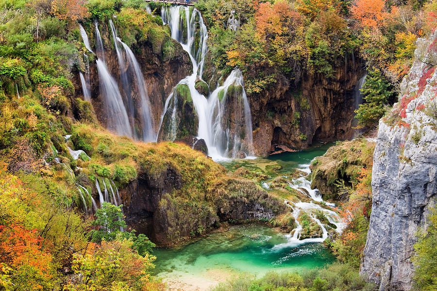 Waterfalls in Autumn Scenery Photograph by Artur Bogacki