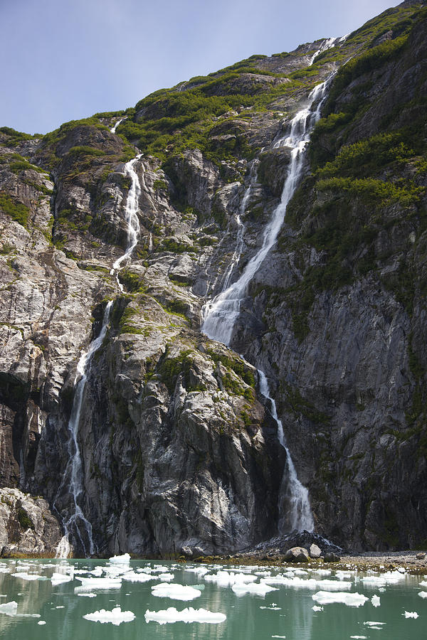 Waterfalls Near South Sawyer Glacier Photograph by Matthias Breiter