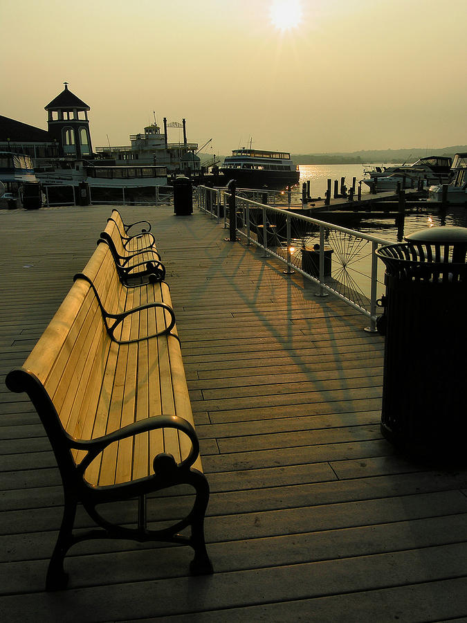 Boat Photograph - Waterfront Benches by Steven Ainsworth