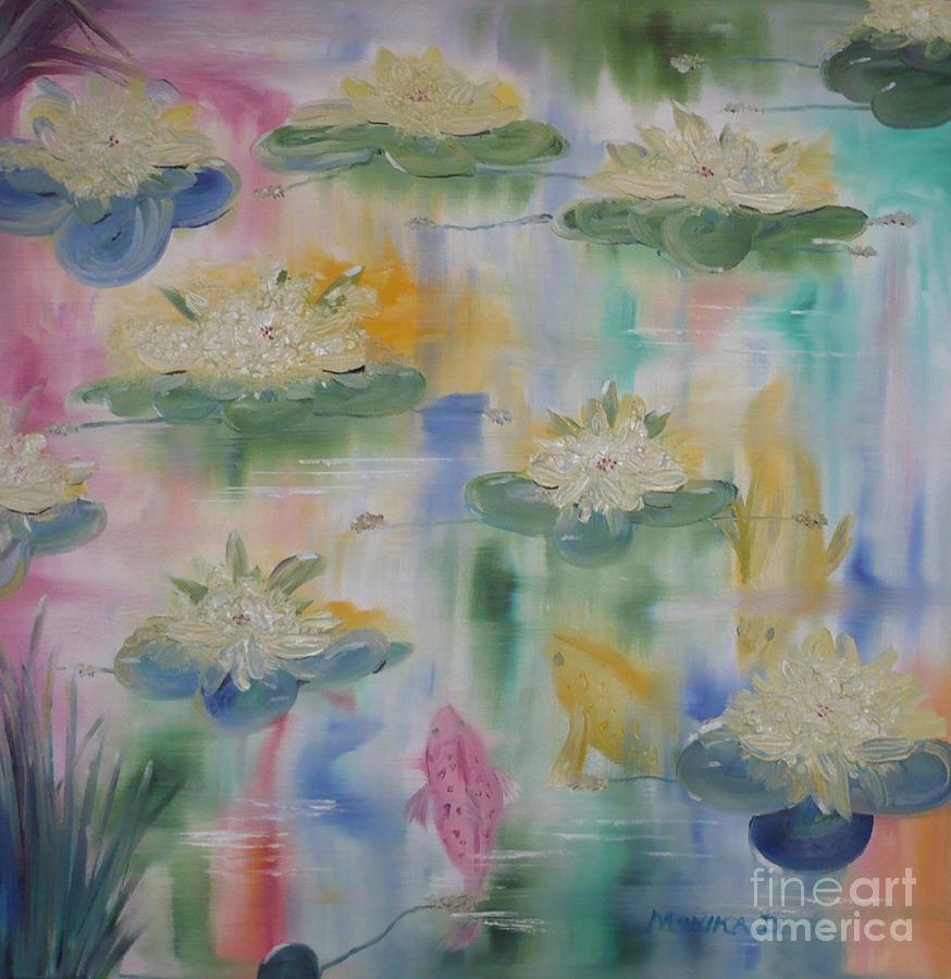 Waterlilies Painting by Monika Shepherdson