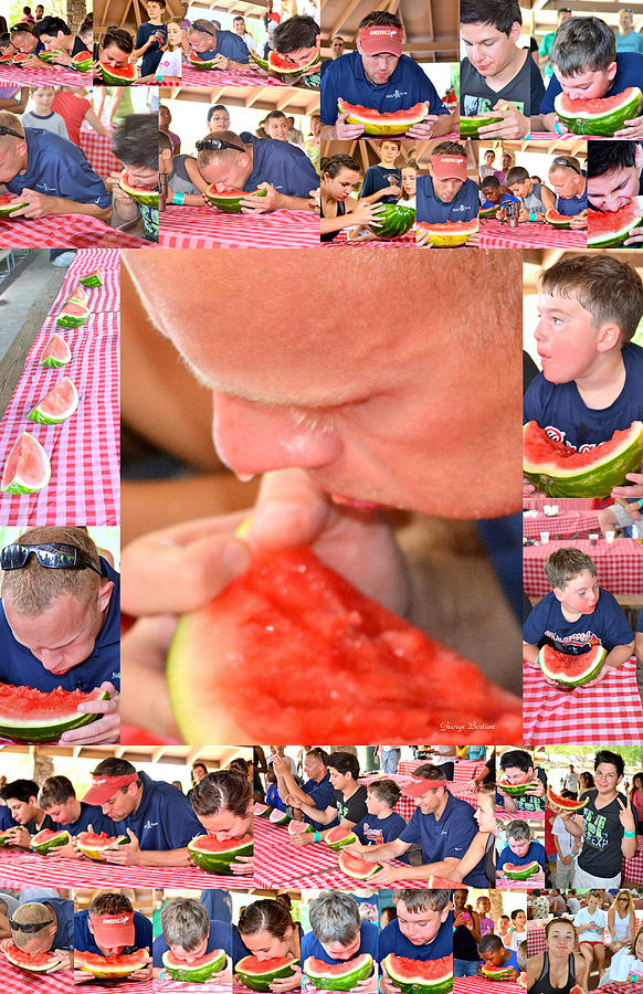 Watermelon Eating Contest Collage Photograph by George Bostian
