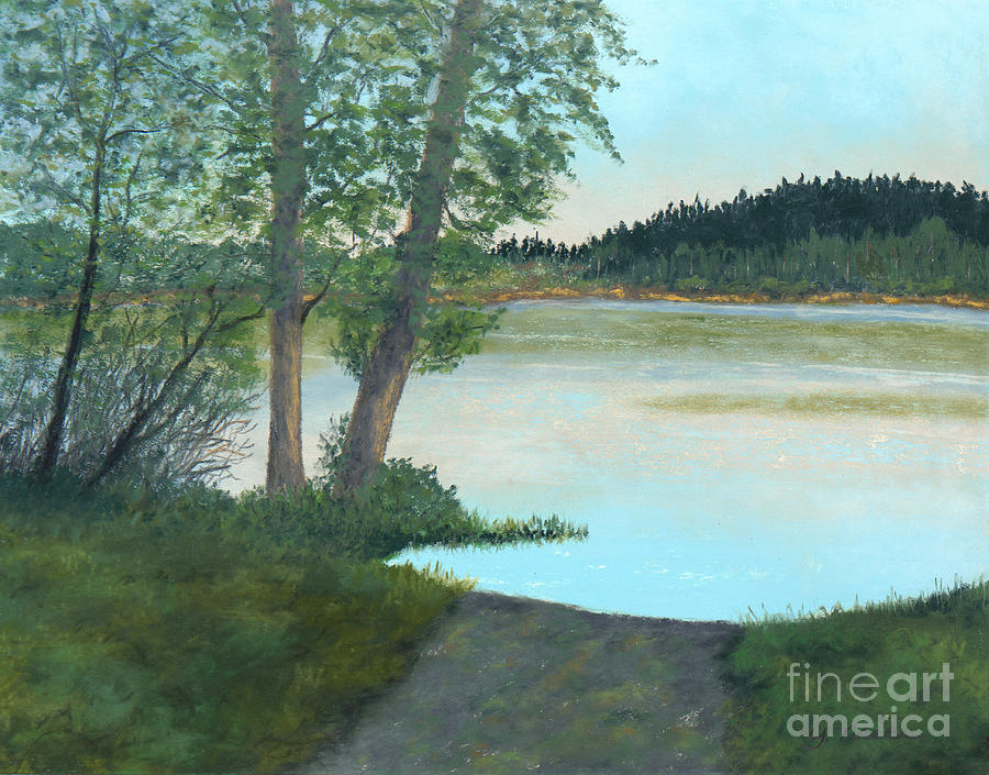 Waters Edge at Hummel Lake Pastel by Ginny Neece