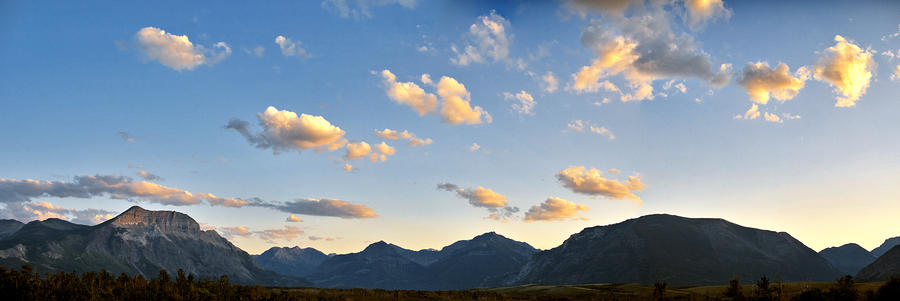 Waterton Sunset Panorama Waterton Lakes National Park Canadian Rockies Larry Darnell Photograph by Larry Darnell