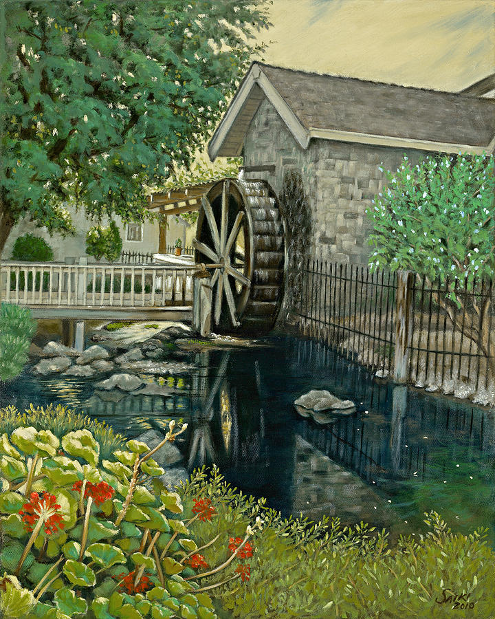 Waterwheel Painting by Lorna Saiki | Fine Art America