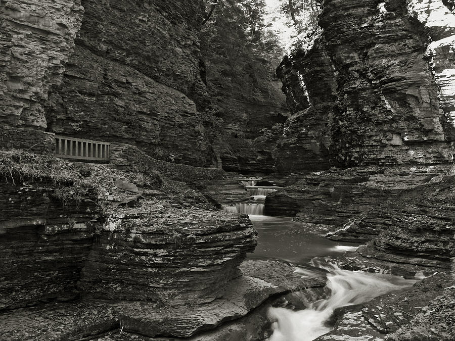 Watkins Glen in Black and White Photograph by Joshua House