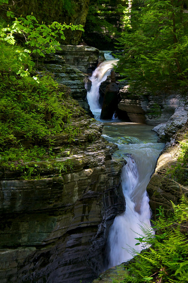 Summer Photograph - Watkins Glen Waterfalls by Mike Horvath