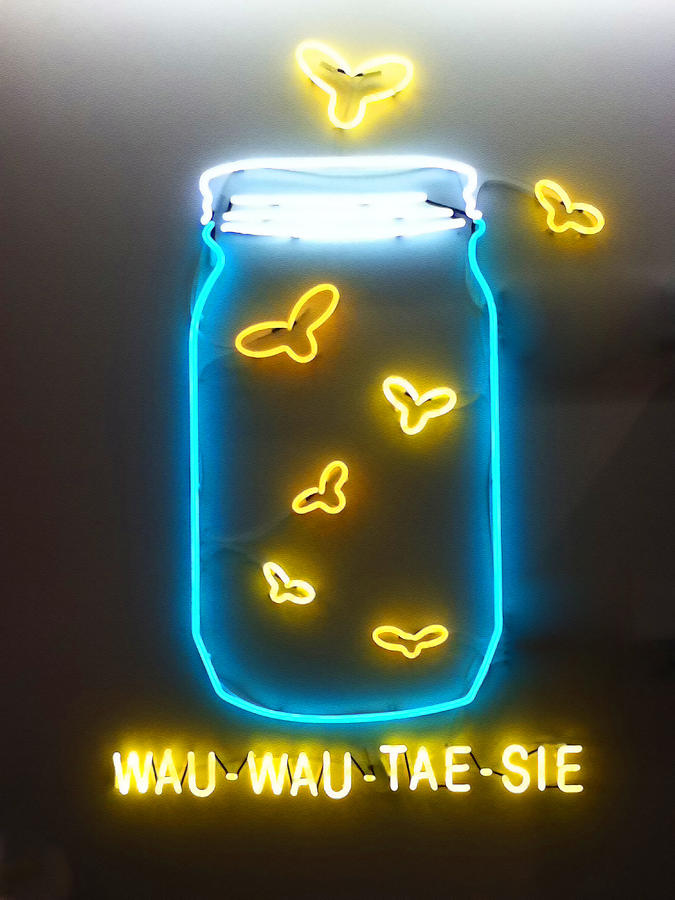 WauWauTaeSie Neon Digital Art by Geoff Strehlow