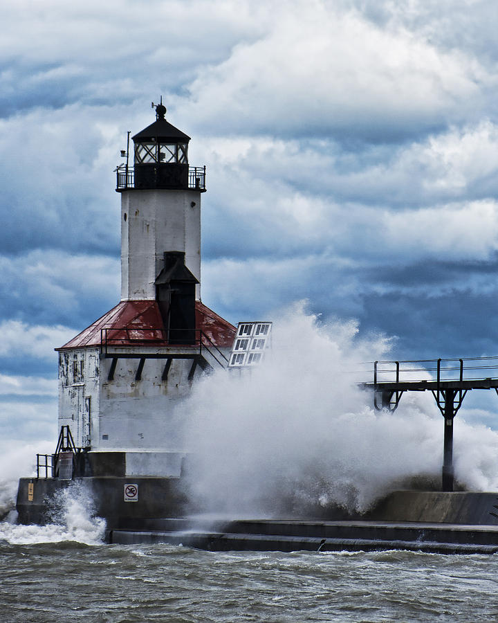Wave Crashing The Lighthouse Photograph by Scott Wood
