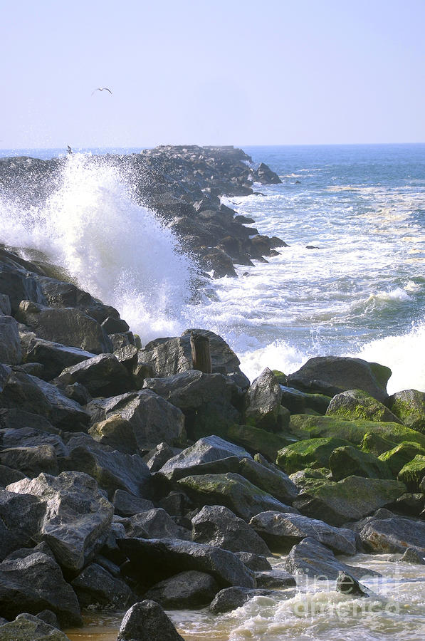 Waves Crashing On Rocks Photograph by Timothy OLeary