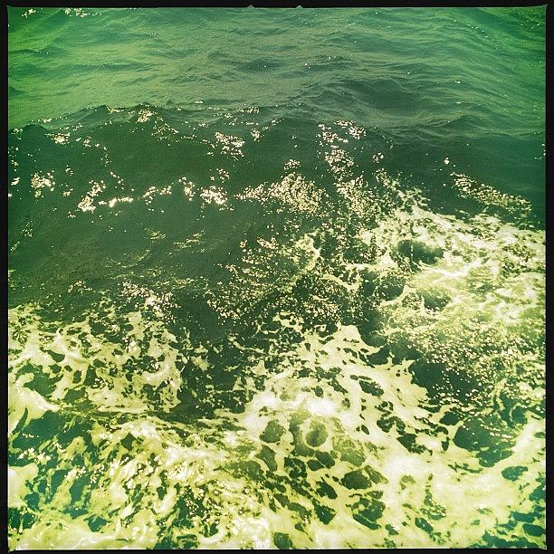 Waves. On The Ferry From Greenport To Photograph by Bonnie Natko