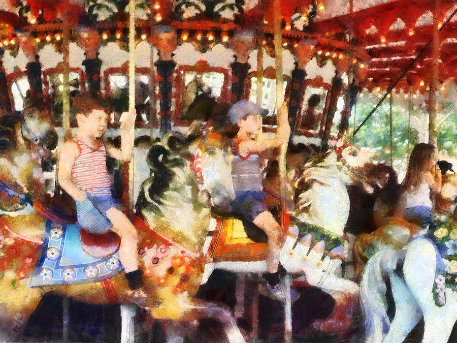 Waving Hi From the Merry-Go-Round Photograph by Susan Savad
