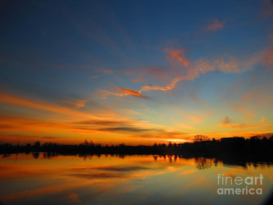 Wavy cloud sunrise Photograph by Rrrose Pix