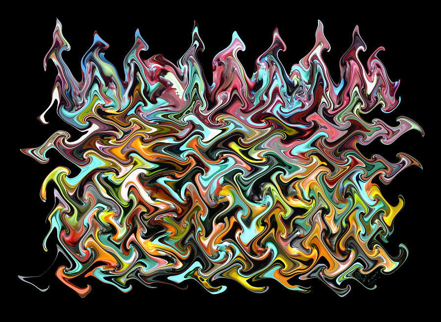 Abstract Digital Art - Wax On Iron Filings Morphed by Carl Deaville