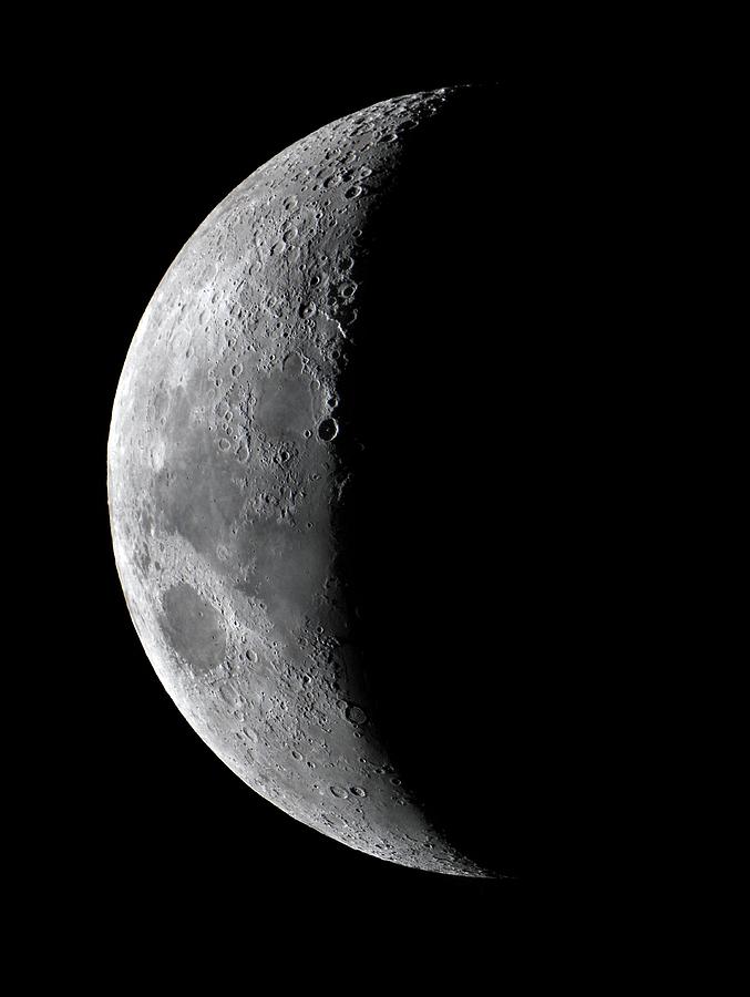 Waxing Crescent Moon Photograph by John Sanford - Pixels