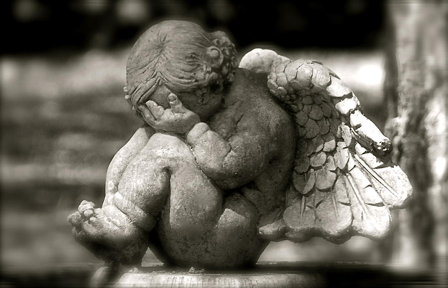 Cherub Photograph - We All Have Our Days by Kathy Gibbons