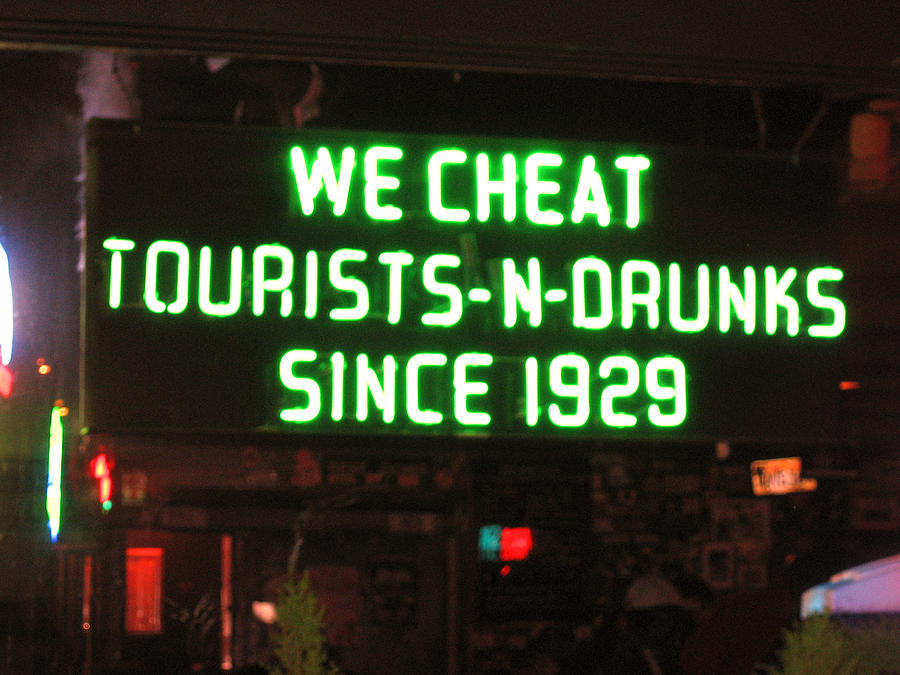Funny Neon Signs Photograph - We Cheat Drunks since 1929 by Kym Backland