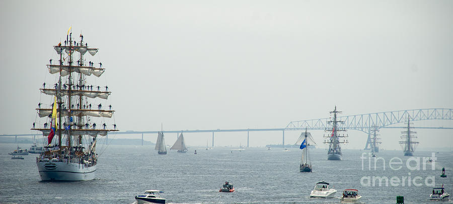 We Say Goodbye as they Sail out to the Bay Photograph by Mark Dodd