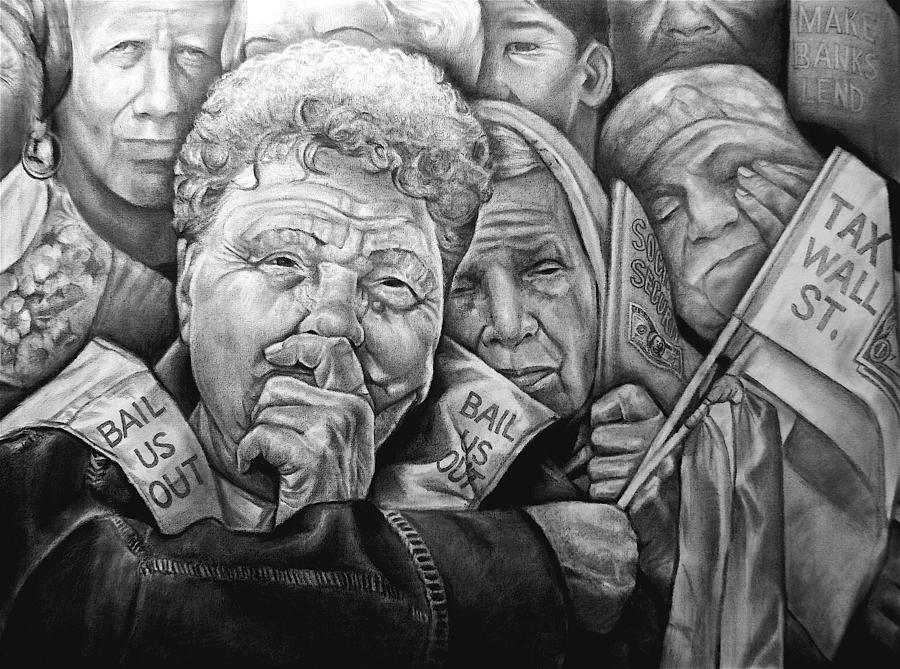 Occupy Wall Street Drawing - We The People by Curtis James
