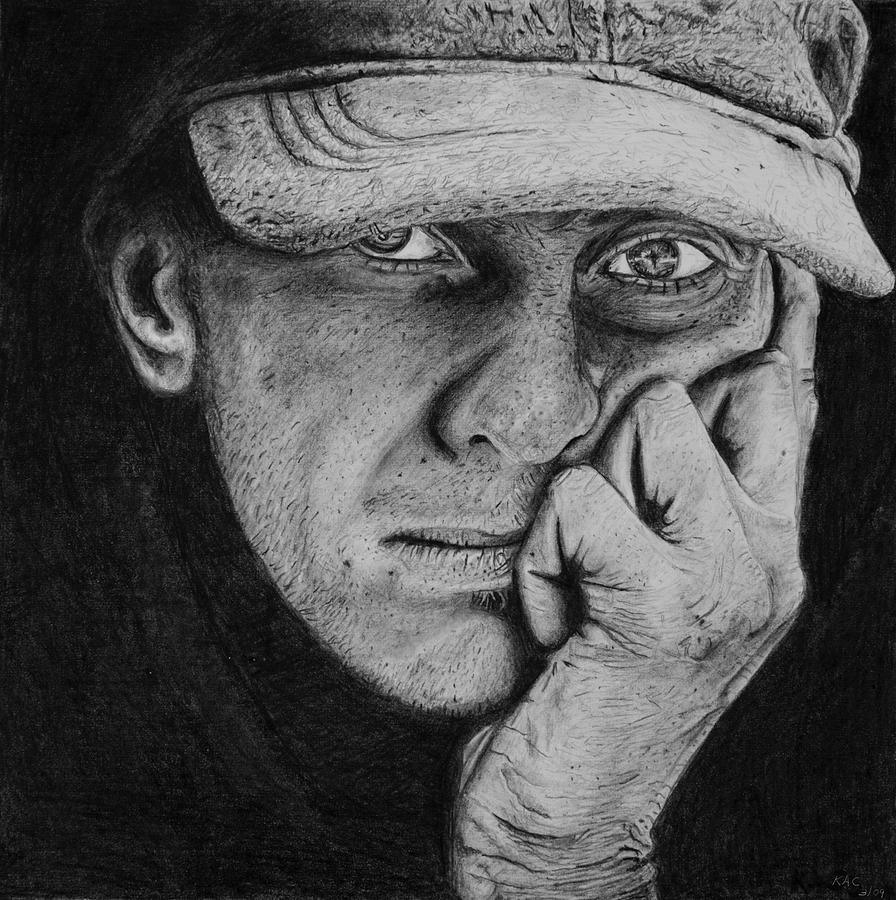 Portrait Drawing - Weary by Kenny Chaffin