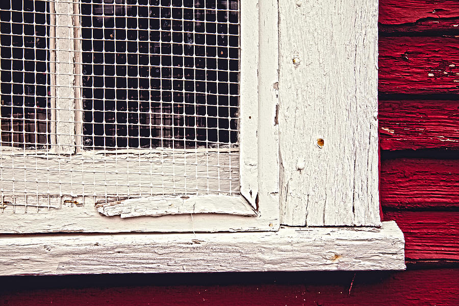 Vintage Photograph - Weathered barn window by Toni Hopper