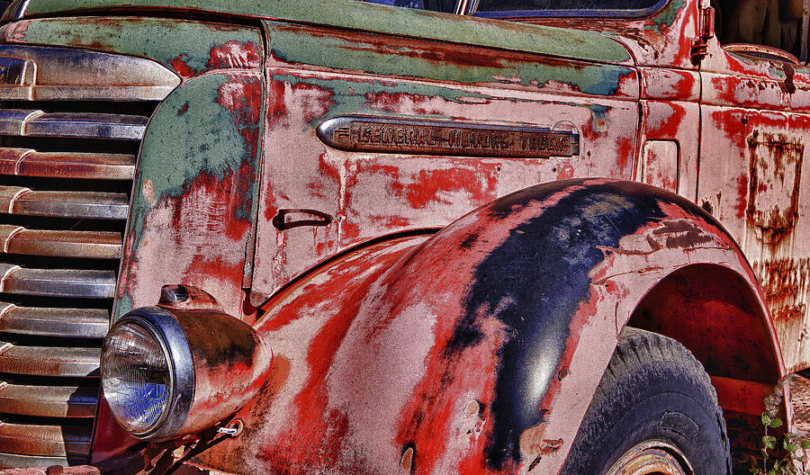 Weathered Red GMC Truck Photograph by Forest Alan Lee