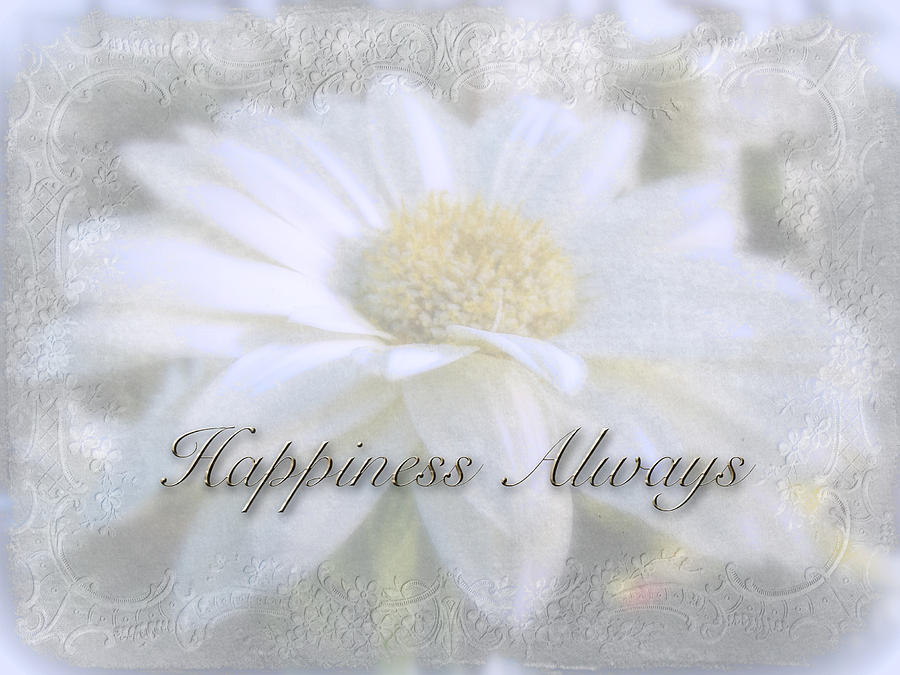 Daisy Photograph - Wedding Happiness Greeting Card - White Gerbera Daisy by Carol Senske