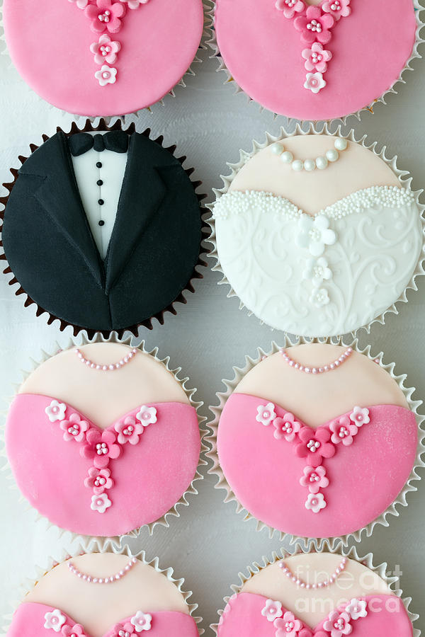 Cake Photograph - Wedding party cupcakes by Ruth Black