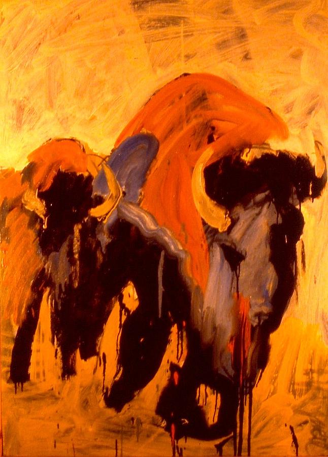 Weeping Buffalo Painting by Les Leffingwell