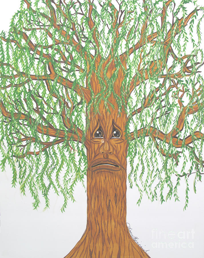 Tree Painting - Weeping willow by Tracy Kincaid