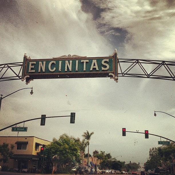 Sign Photograph - Welcome To Encinitas! #california by Veronica Rains