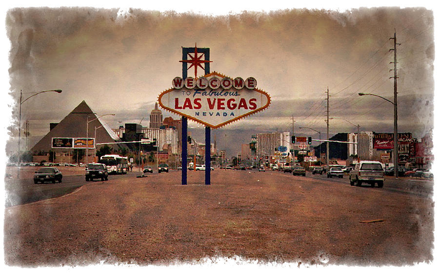 Welcome To Las Vegas Sign 1997 - IMPRESSIONS Photograph by Ricky Barnard