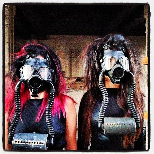 Welcome To The Gas Mask Party Photograph by Brett Stoddart