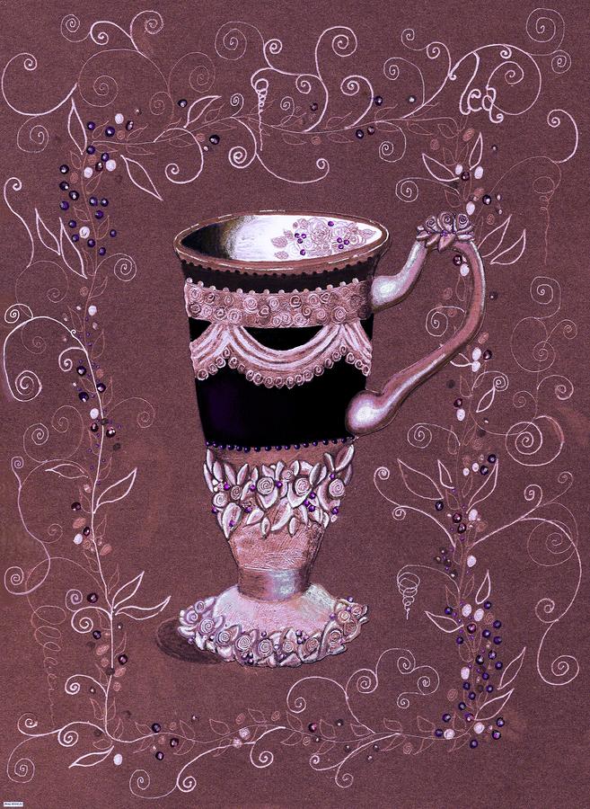 Tea Painting - Welcoming Cup of Silver by Jenny Elaine