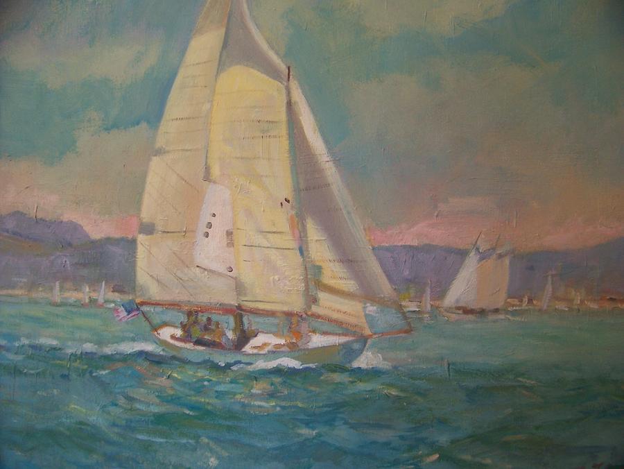 West Coast sailing Painting by Bart DeCeglie